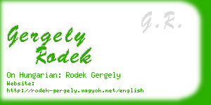 gergely rodek business card